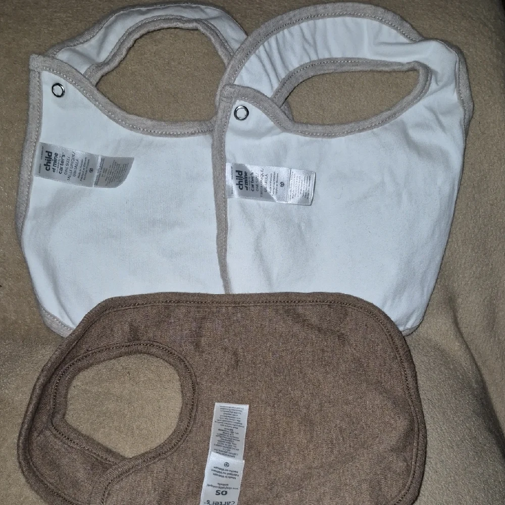 Carter's Mommy Loves Me Baby Bib Set - Brown & White